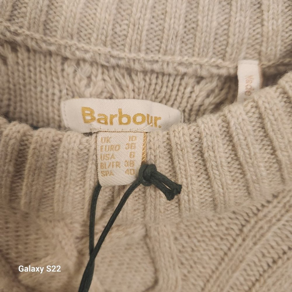Barbour Daffodil Knit Crew Neck Sweater Oatmeal Cream Women's Size: 6 WORN 2x - Picture 5 of 9